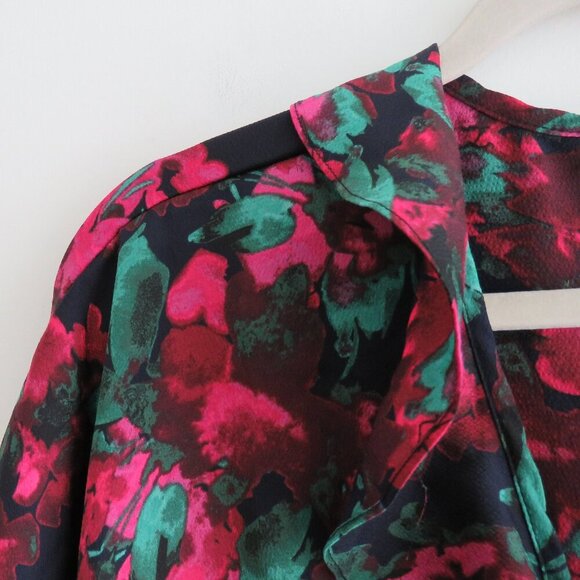 MISA LOS ANGELES Talah Floral Ruffle Satin Bodysuit Boho Romantic - Size L - Picture 8 of 16